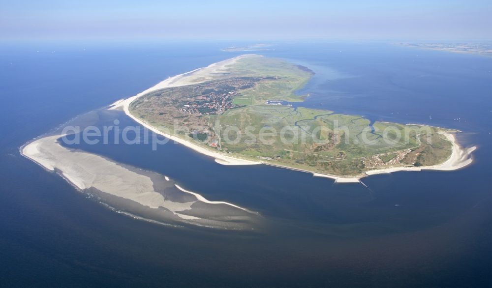 Aerial image Spiekeroog - Coastal area of the Island Spiekeroog in the state Lower Saxony