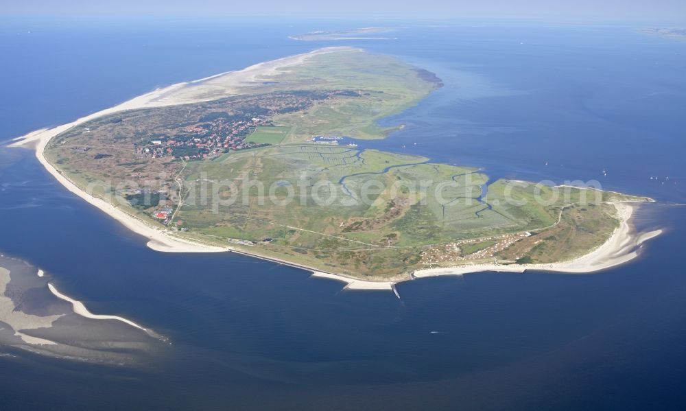 Aerial photograph Spiekeroog - Coastal area of the Island Spiekeroog in the state Lower Saxony