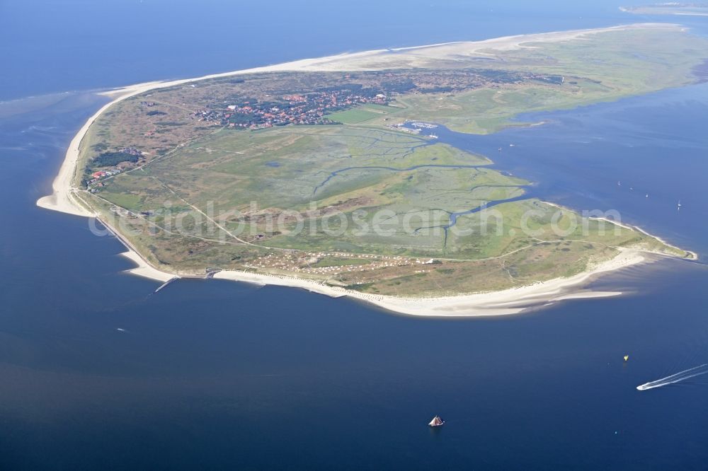 Spiekeroog from above - Coastal area of the Island Spiekeroog in the state Lower Saxony