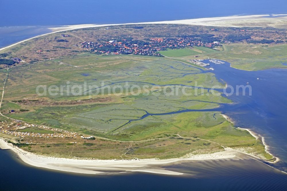 Spiekeroog from the bird's eye view: Coastal area of the Island Spiekeroog in the state Lower Saxony