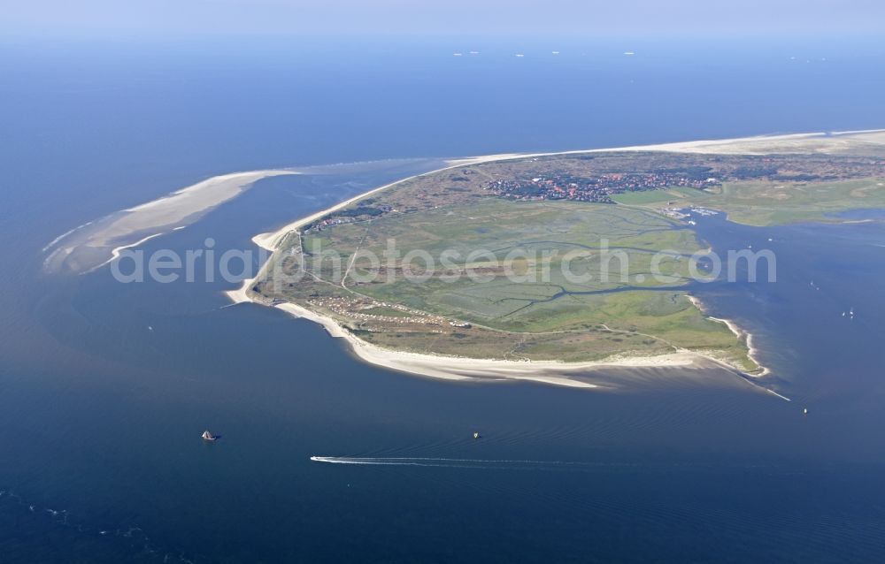 Aerial image Spiekeroog - Coastal area of the Island Spiekeroog in the state Lower Saxony