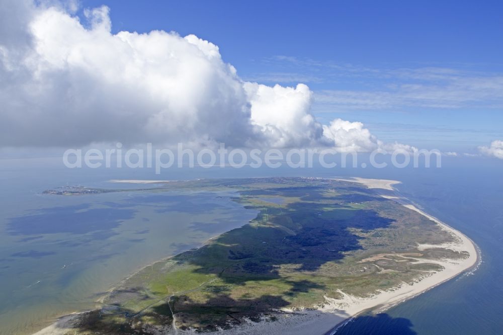 Borkum from above - Coastal area of the East Frisian North Sea - Island Borkum in Lower Saxony