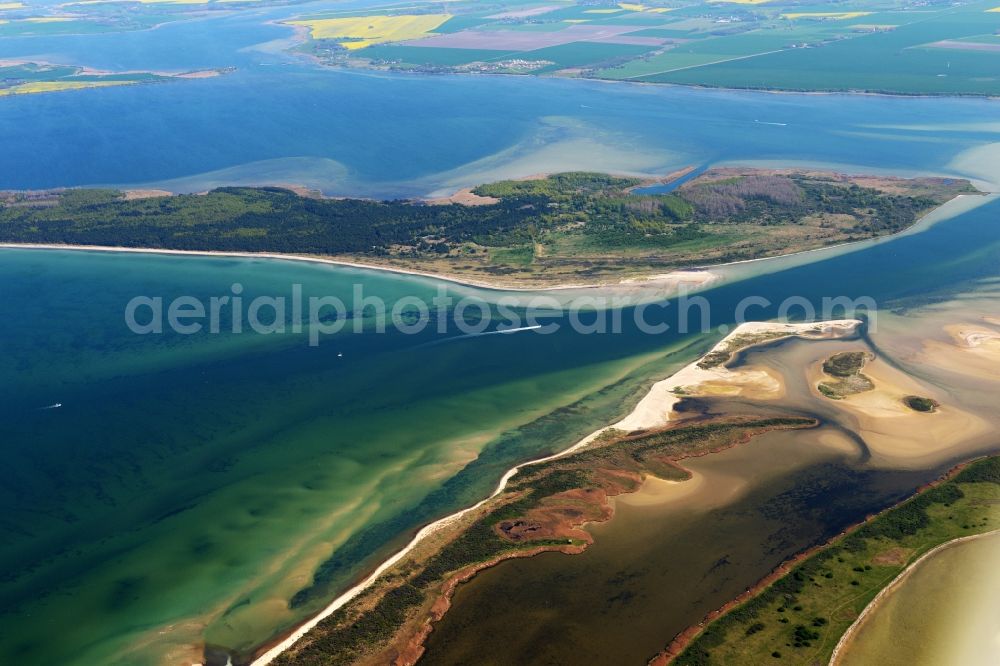 Aerial photograph Dranske - Coastal area of the Baltic Sea in Dranske in the state Mecklenburg - Western Pomerania