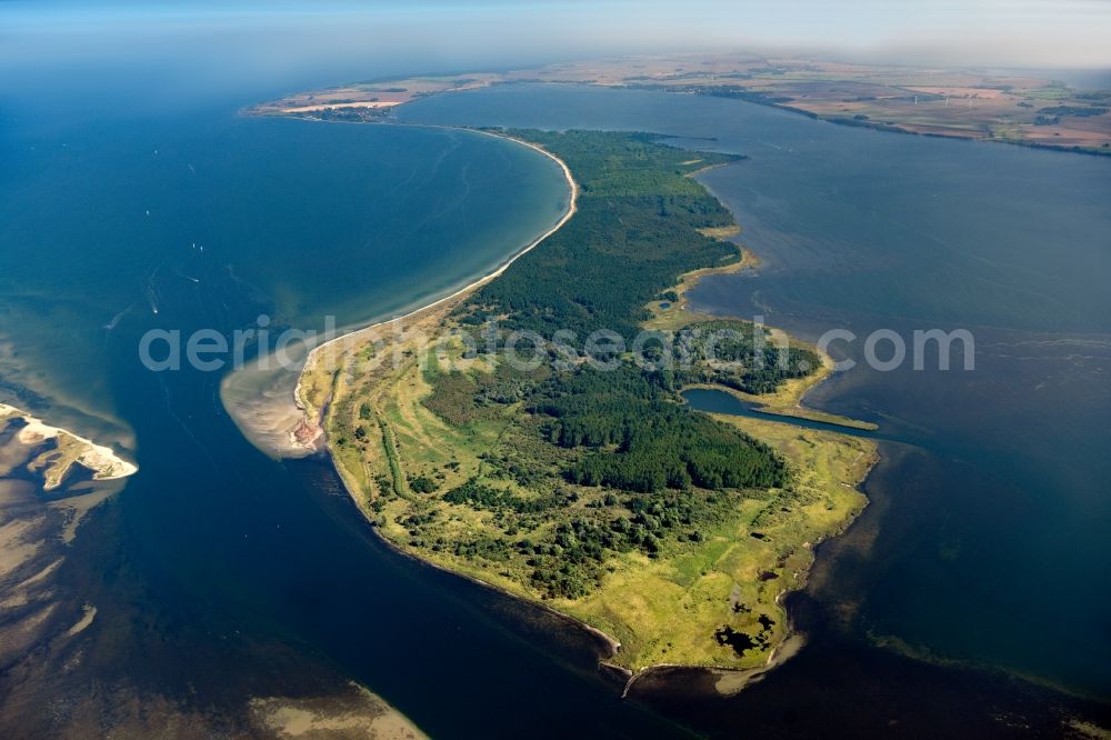 Dranske from above - Coastal area of the Baltic Sea in Dranske in the state Mecklenburg - Western Pomerania