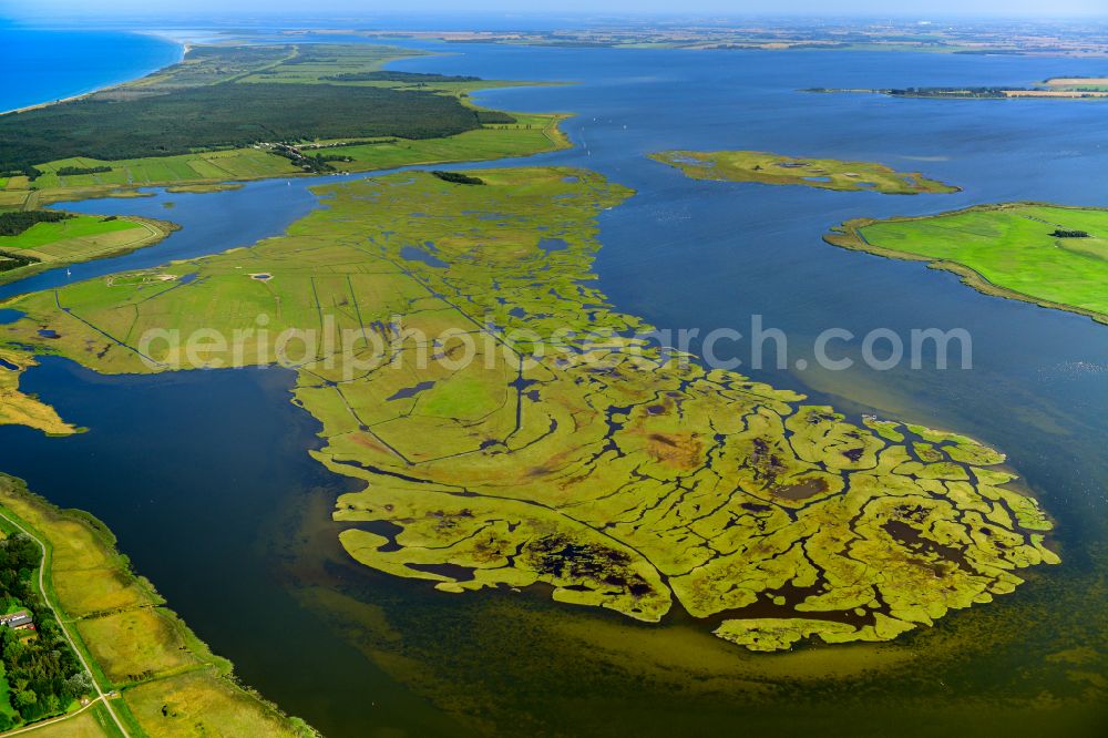 Großer Kirr from above - Coastal area of the Baltic Sea - Island Grosser Kirr in the state Mecklenburg - Western Pomerania