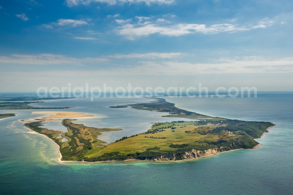 Aerial image Insel Hiddensee - Coastal area of the Baltic Sea - Island Hiddensee in the state Mecklenburg - Western Pomerania