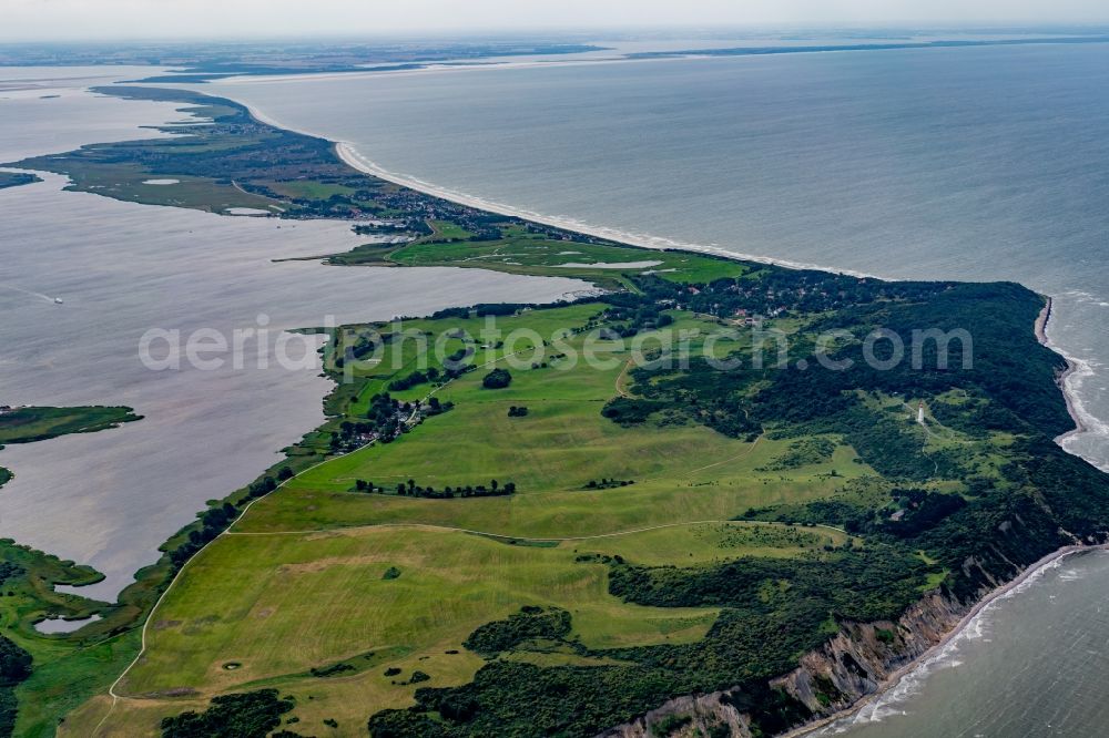 Insel Hiddensee from above - Coastal area of the Baltic Sea - Island in Insel Hiddensee in the state Mecklenburg - Western Pomerania, Germany