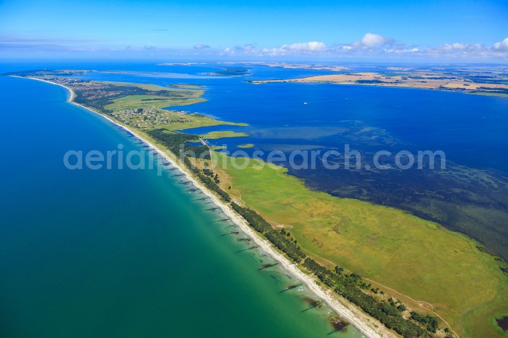 Aerial photograph Insel Hiddensee - Coastal area of the Baltic Sea - Island Insel Hiddensee in the state Mecklenburg - Western Pomerania, Germany