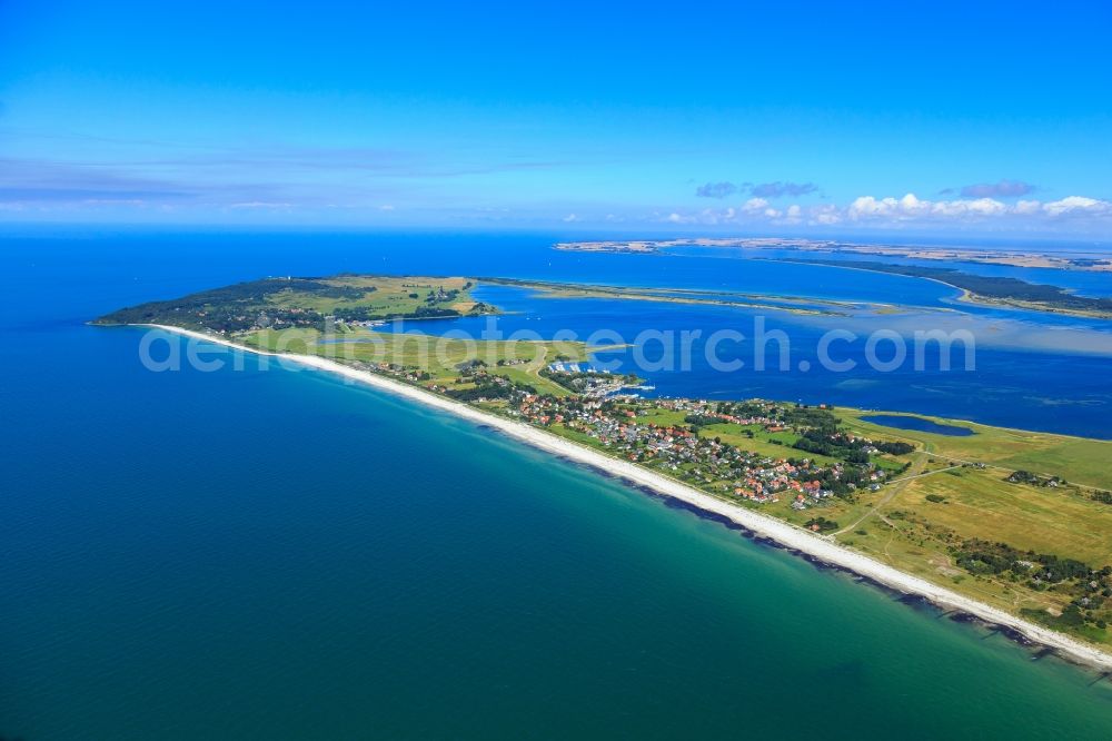 Insel Hiddensee from above - Coastal area of the Baltic Sea - Island Insel Hiddensee in the state Mecklenburg - Western Pomerania, Germany