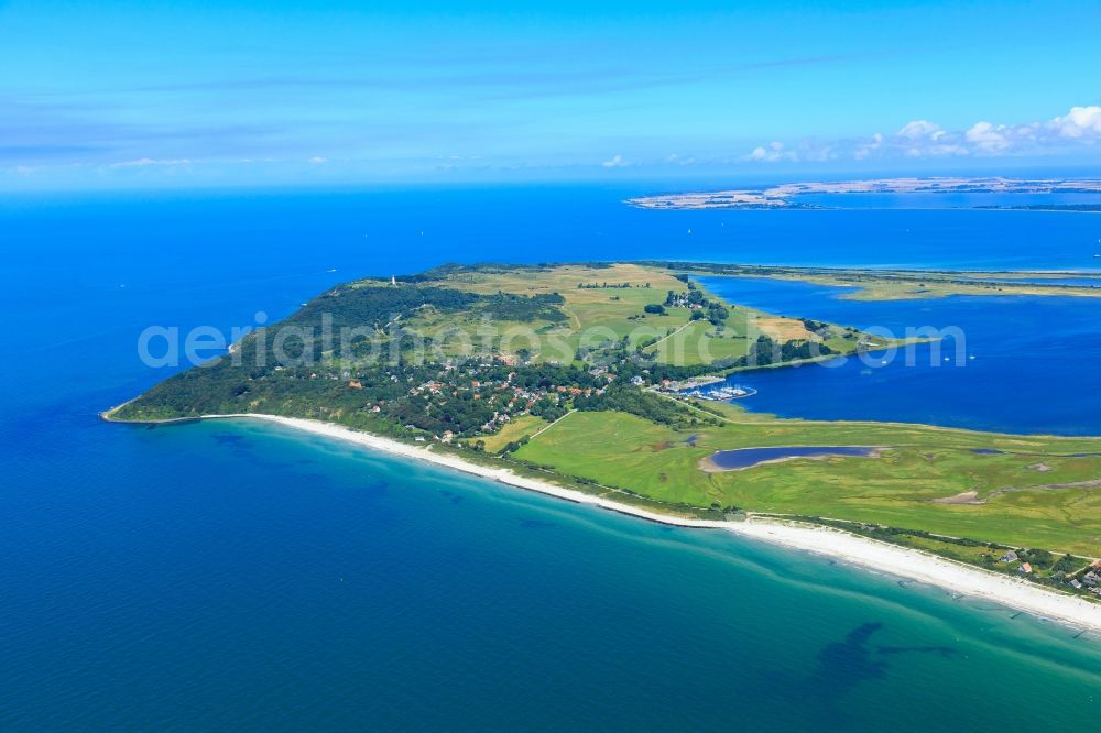 Insel Hiddensee from the bird's eye view: Coastal area of the Baltic Sea - Island Insel Hiddensee in the state Mecklenburg - Western Pomerania, Germany