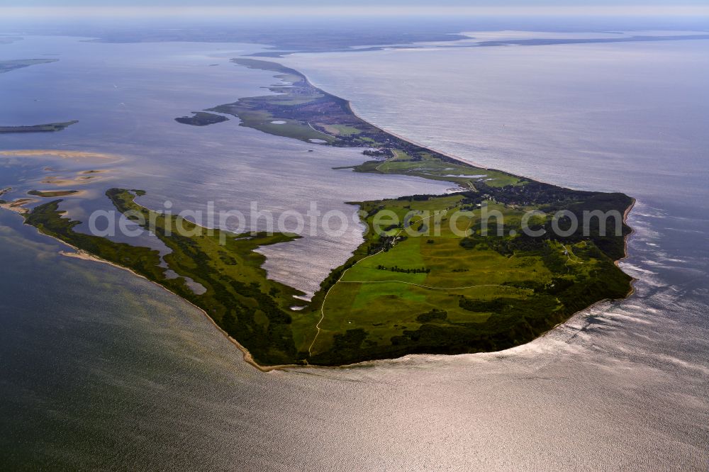 Insel Hiddensee from above - Coastal area of the Baltic Sea - Island Insel Hiddensee in the state Mecklenburg - Western Pomerania, Germany