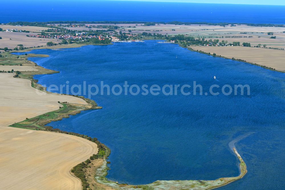 Aerial image Insel Poel - Coastal area of Baltic Sea - Island on street Inselstrasse in Insel Poel at the baltic sea coast in the state Mecklenburg - Western Pomerania, Germany