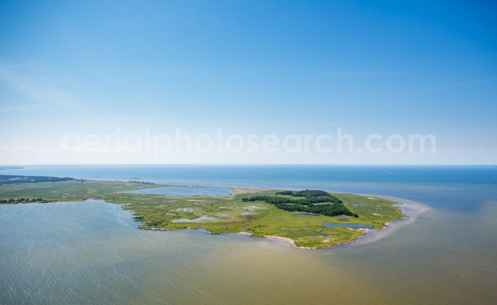 Kröslin from above - Coastal area of the Baltic Sea - Island in Kroeslin in the state Mecklenburg - Western Pomerania