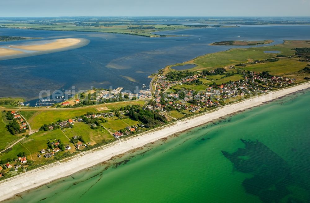 Aerial image Insel Hiddensee - Coastal area of the Baltic Sea - Island in the district Vitte in Insel Hiddensee in the state Mecklenburg - Western Pomerania