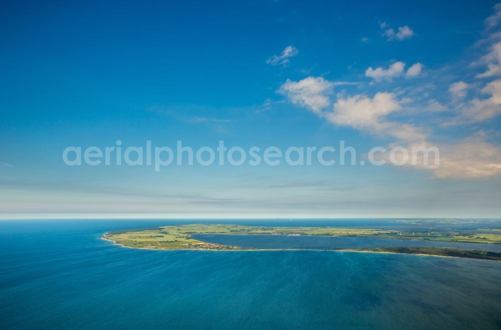 Dranske from above - Coastal area of the Baltic Sea island Ruegen - Island in Dranske in the state Mecklenburg - Western Pomerania