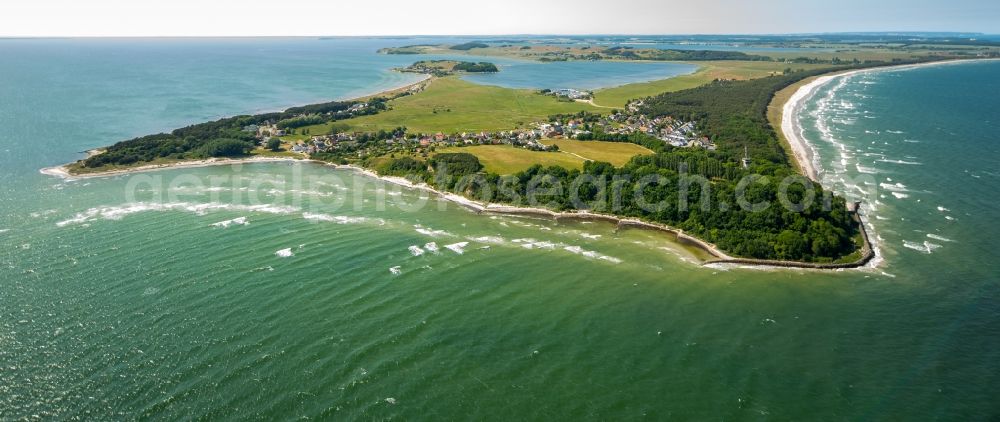 Aerial photograph Thiessow - Coastal area of the Baltic Sea - Ruegen Island in the district Moenchgut in Thiessow in the state Mecklenburg - Western Pomerania