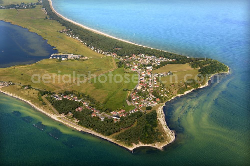 Aerial photograph Thiessow - Coastal area of the Baltic Sea - Ruegen Island in the district Moenchgut in Thiessow in the state Mecklenburg - Western Pomerania