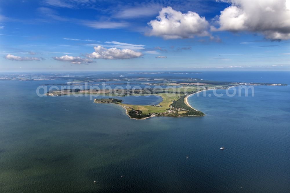 Thiessow from above - Coastal area of the Baltic Sea - Ruegen Island in the district Moenchgut in Thiessow in the state Mecklenburg - Western Pomerania