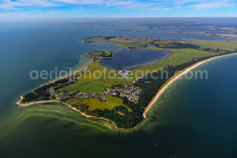 Thiessow from above - Coastal area of the Baltic Sea - Ruegen Island in the district Moenchgut in Thiessow in the state Mecklenburg - Western Pomerania