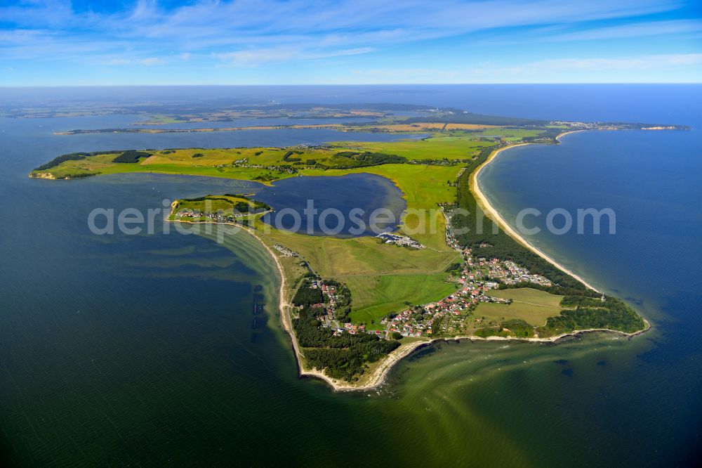 Aerial photograph Thiessow - Coastal area of the Baltic Sea - Ruegen Island in the district Moenchgut in Thiessow in the state Mecklenburg - Western Pomerania