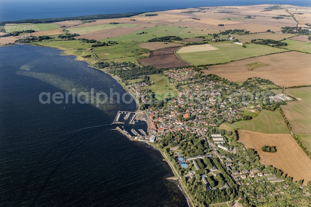 Aerial image Wiek - Coastal area of a??a??the Baltic Sea - island Ruegen Wiek is located on the peninsula Wittow, in the north of the island Ruegen in the state Mecklenburg-Vorpommern