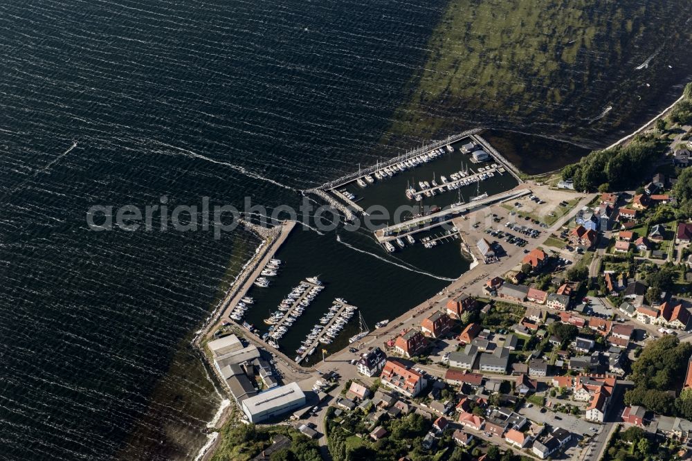 Aerial image Wiek - Coastal area of a??a??the Baltic Sea - island Ruegen Wiek is located on the peninsula Wittow,port in the north of the island Ruegen in the state Mecklenburg-Vorpommern