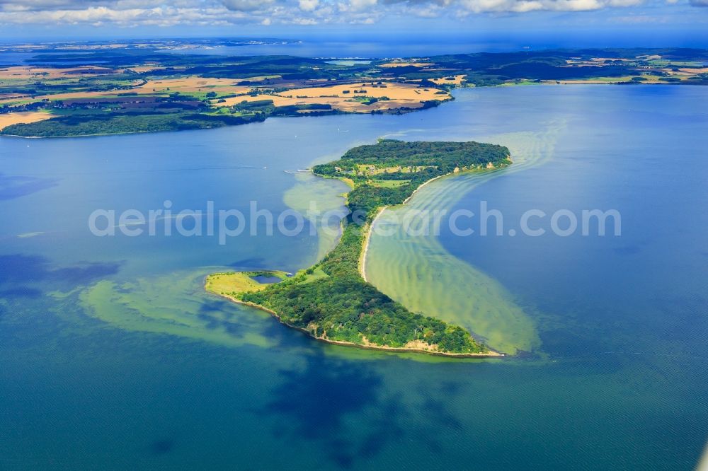 Aerial image Putbus - Coastal area of Baltic Sea - Island Vilm in Putbus in the state Mecklenburg - Western Pomerania, Germany