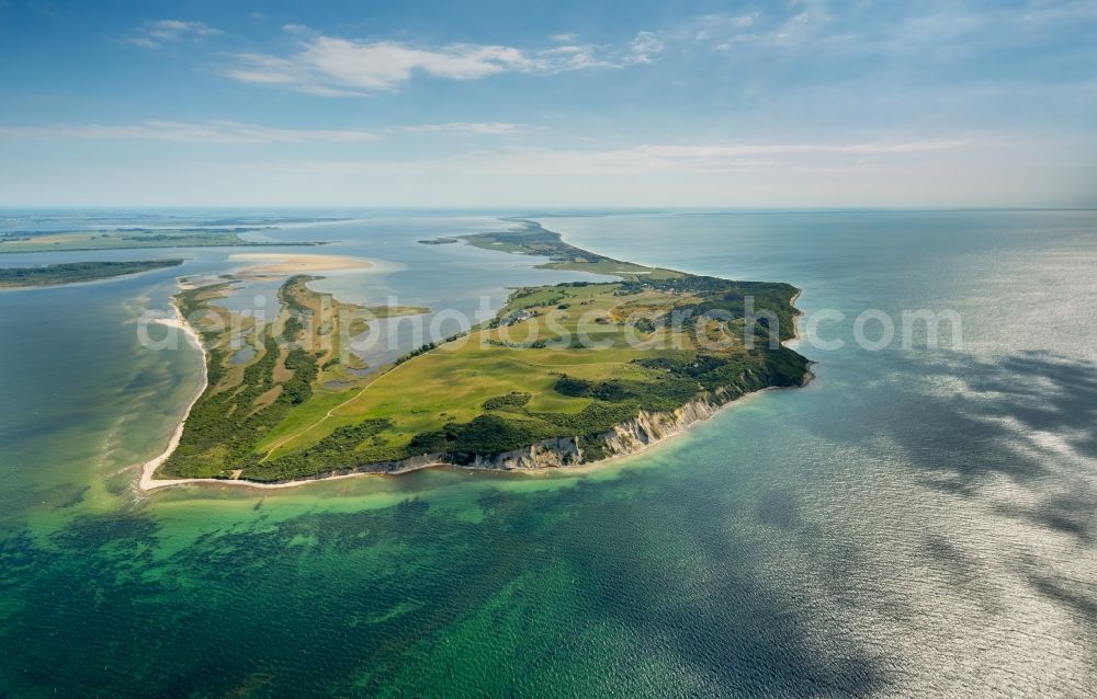 Insel Hiddensee from the bird's eye view: Coastal area of the Baltic Sea - Island in the district Kloster in Insel Hiddensee in the state Mecklenburg - Western Pomerania