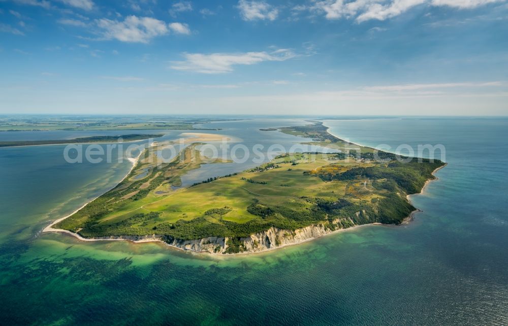 Aerial image Insel Hiddensee - Coastal area of the Baltic Sea - Island in the district Kloster in Insel Hiddensee in the state Mecklenburg - Western Pomerania