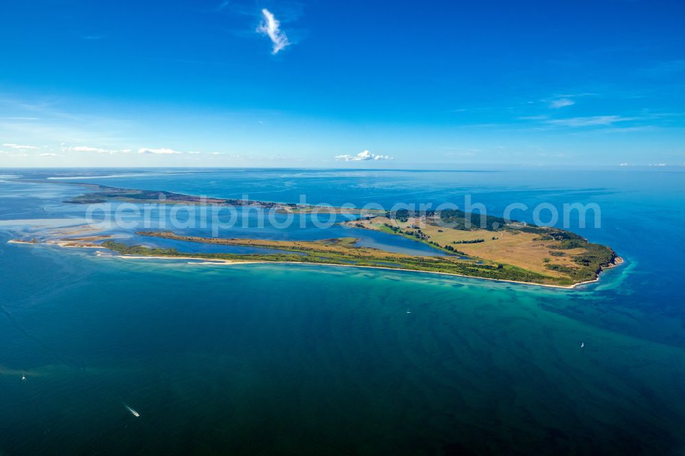 Aerial image Insel Hiddensee - Coastal area of the Baltic Sea - Island in the district Kloster in Insel Hiddensee in the state Mecklenburg - Western Pomerania