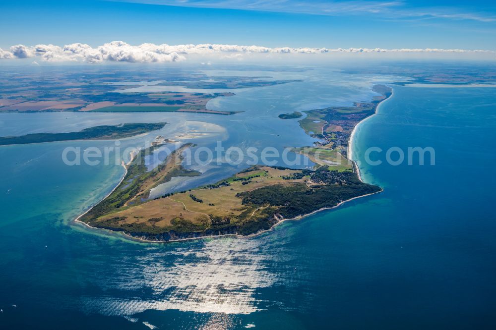 Aerial image Insel Hiddensee - Coastal area of the Baltic Sea - Island in the district Kloster in Insel Hiddensee in the state Mecklenburg - Western Pomerania