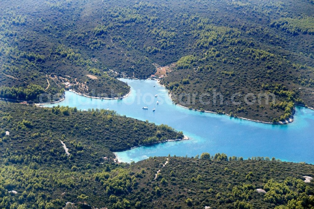 Zavala from the bird's eye view: Coastal area of the Otoc Scedro - Island in Zavala in Kroatien