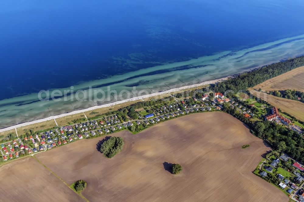 Insel Poel from above - Coastal area of the Poel Kaltenhof - Island in Insel Poel at the Baltic Sea in the state Mecklenburg - Western Pomerania