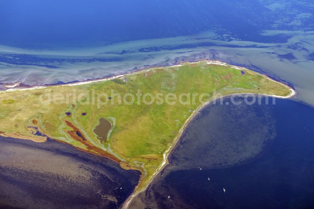 Insel Poel from the bird's eye view: Coastal area of the Poel Langenwerder - Island in Insel Poel at the Baltic Sea in the state Mecklenburg - Western Pomerania