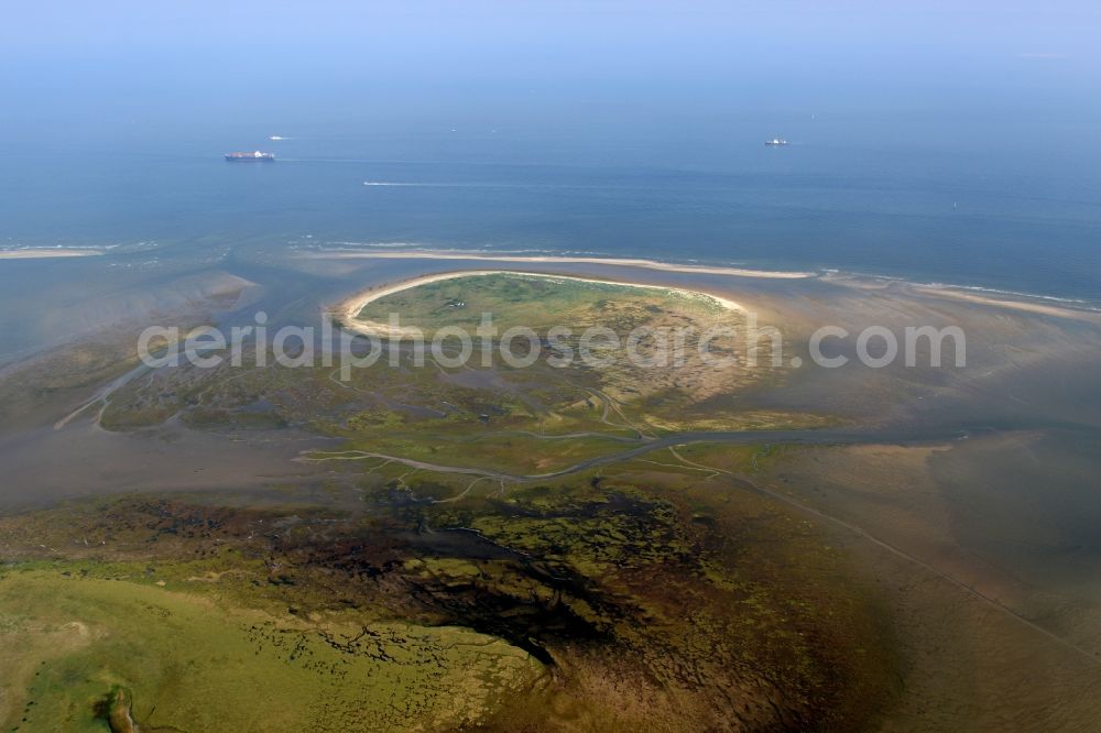 Scharhörn from the bird's eye view: Coastal area of the Scharhoern - Island in Schleswig-Holstein in Germany