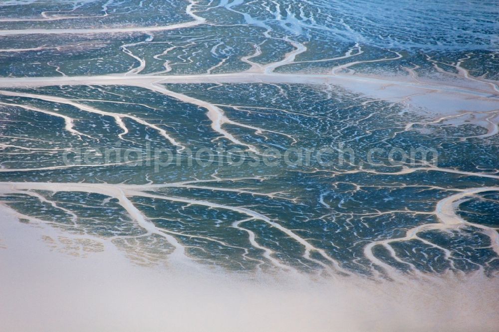 Aerial image Pellworm - Coastal area an watts near the Island of Pellworm in the state Schleswig-Holstein