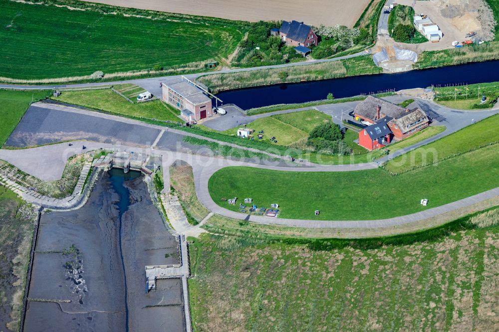 Emmelsbüll-Horsbüll from above - Coastal area bathing area near Suedwesthoern near Emmelsbuell-Horsbuell in the state Schleswig-Holstein, Germany