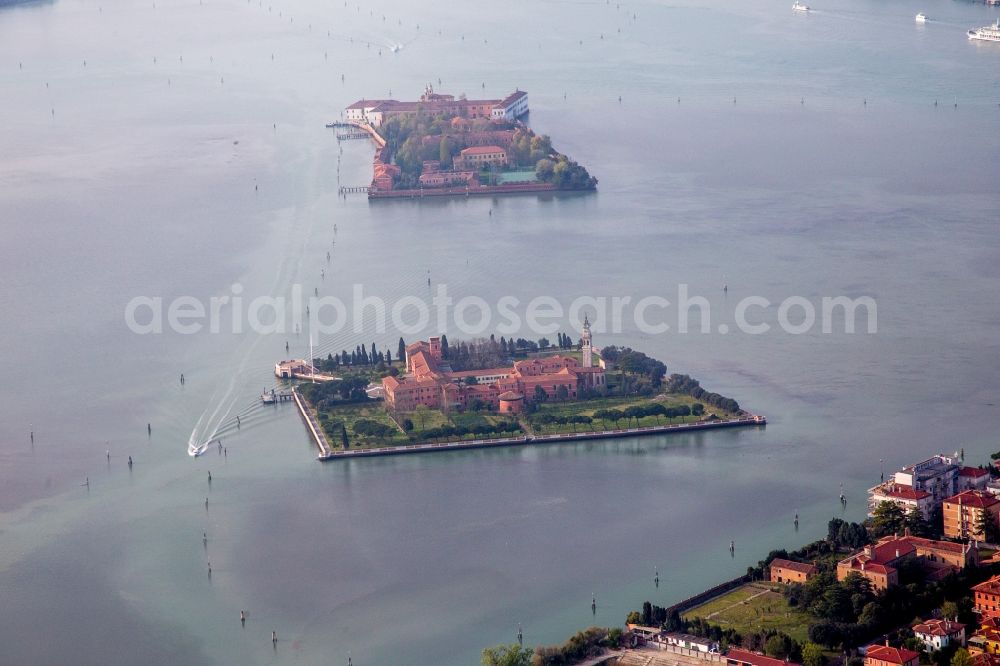 Aerial Photograph Venezia Coastal Area Of The Isola Di San Lazzaro And San Servolo Island In