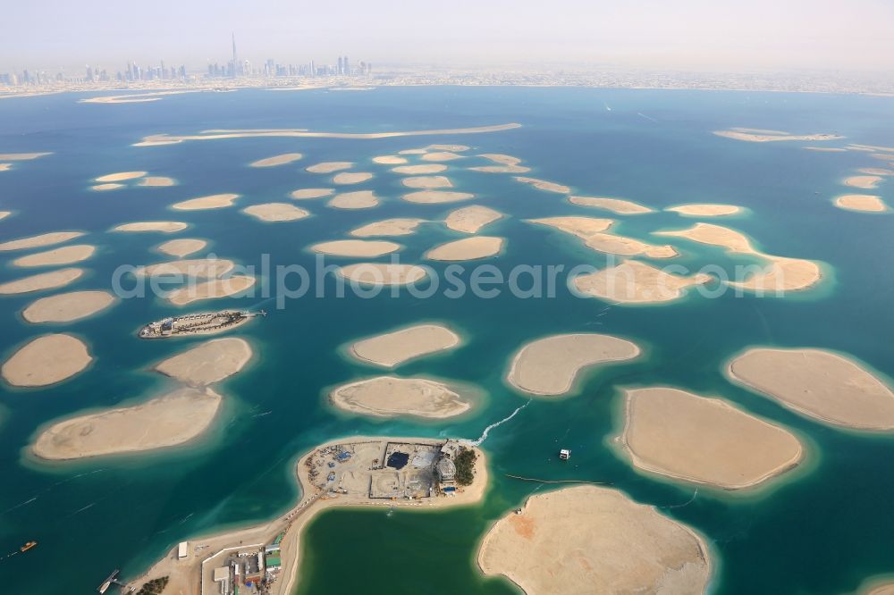 Dubai From Above Persian Gulf Coastal Area Of The The World Welt Island In The District