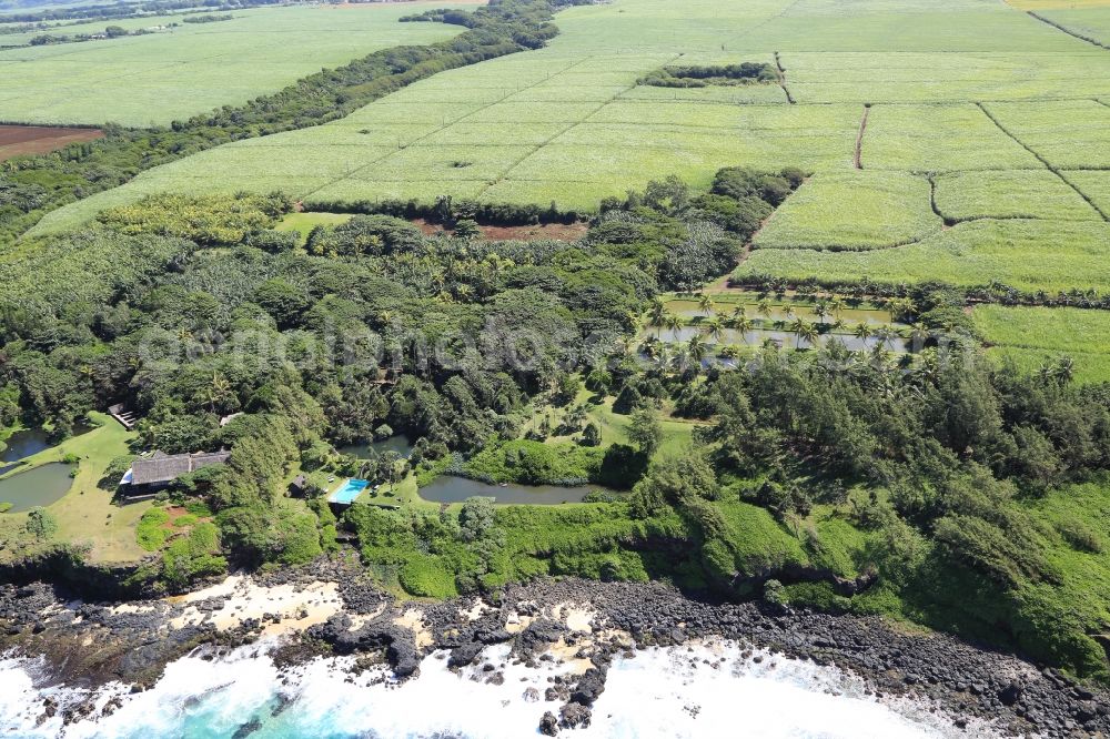 L'Escalier from above - Typical rocky coast at L'Escalier at the south coast of the island Mauritius in the Indian Ocean