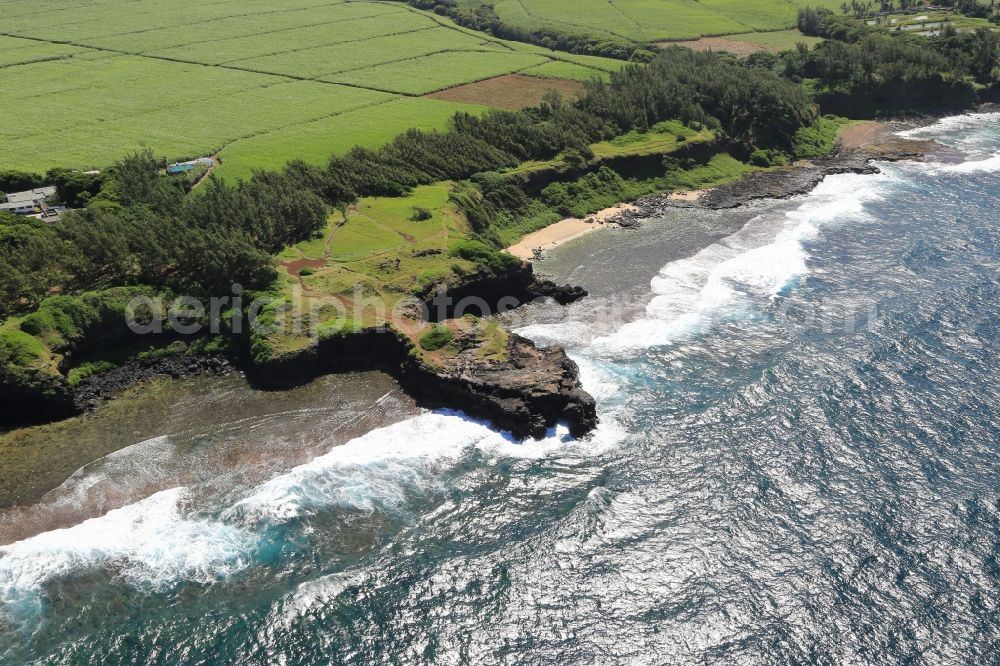 Aerial photograph Suillac - Rocky coast at Suillac at the south coast of the island Mauritius in the Indian Ocean