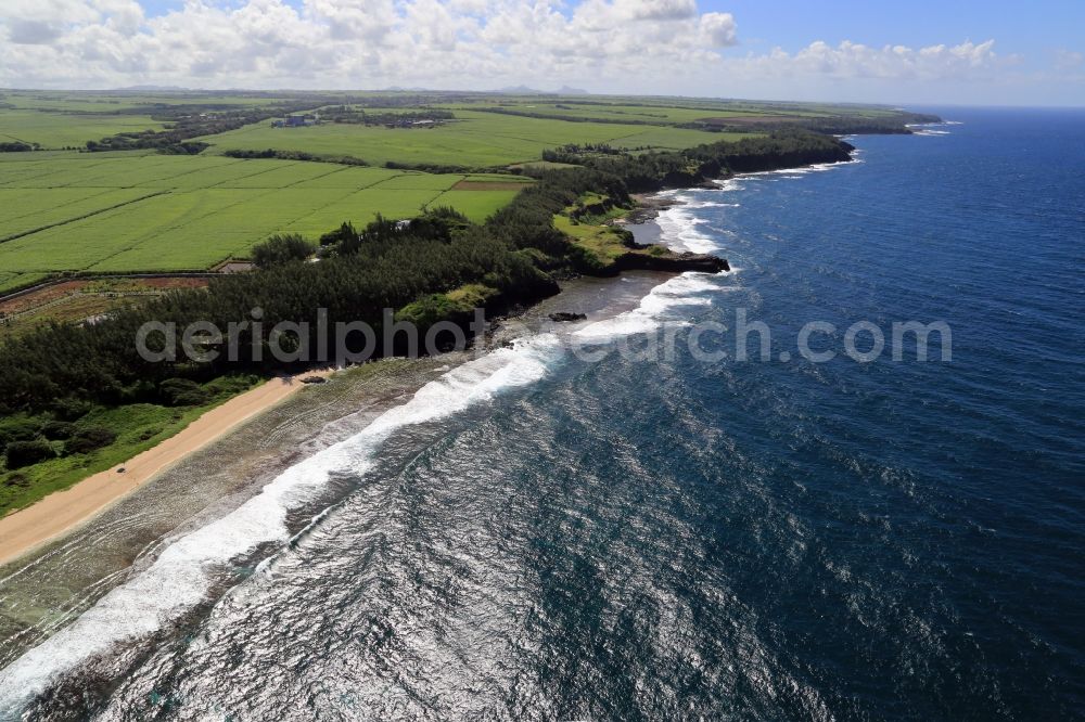 Suillac from above - Rocky coast at Suillac at the south coast of the island Mauritius in the Indian Ocean