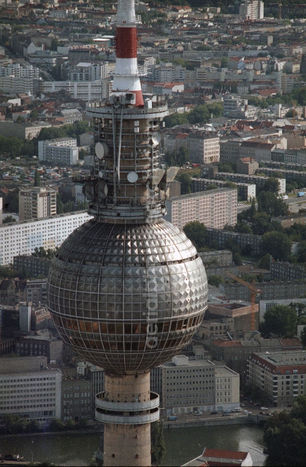 Aerial photograph Berlin - Berlin TV Tower in the city center east of the federal capital Berlin