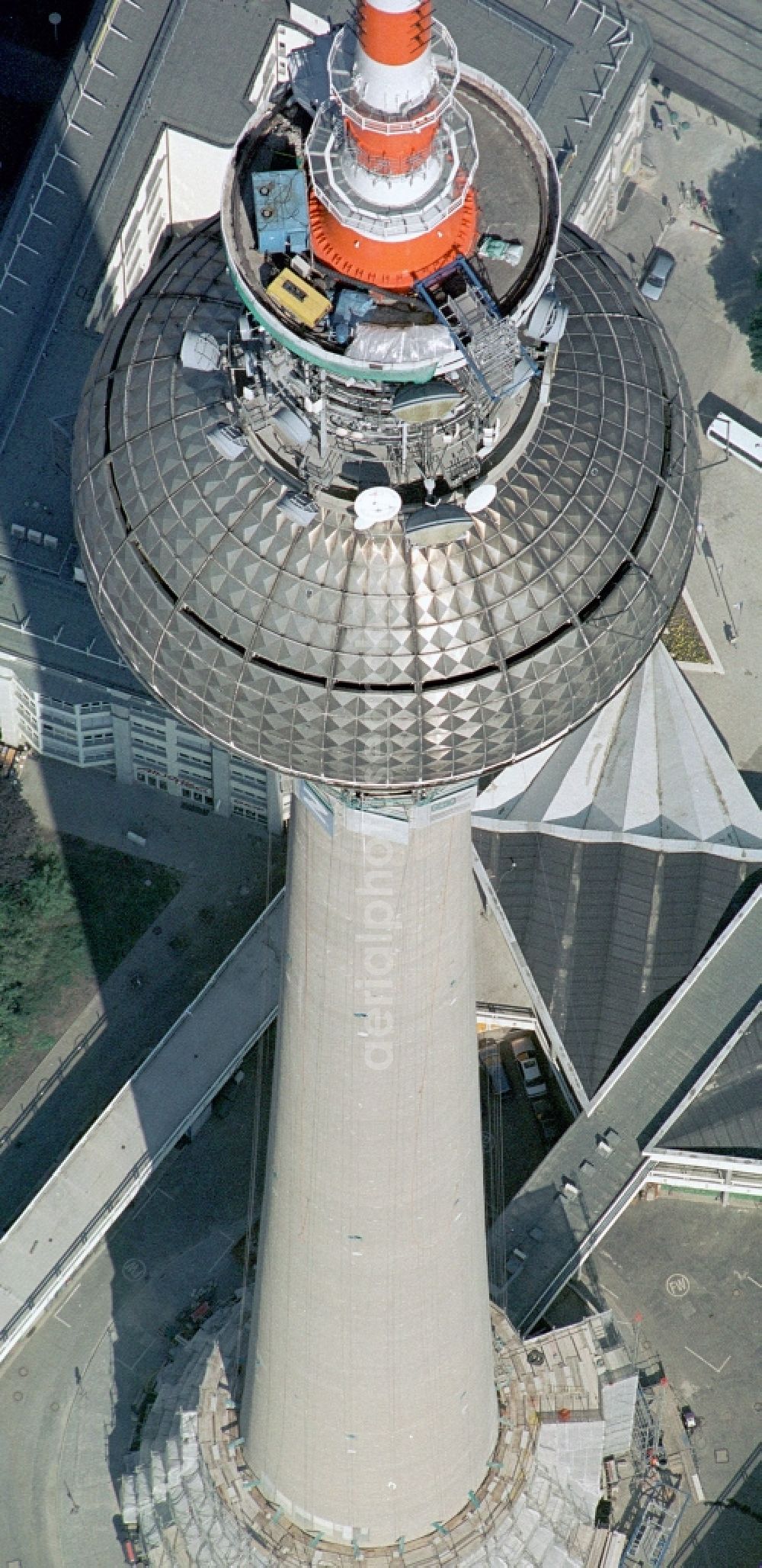 Berlin from the bird's eye view: Berlin TV Tower in the city center east of the federal capital Berlin