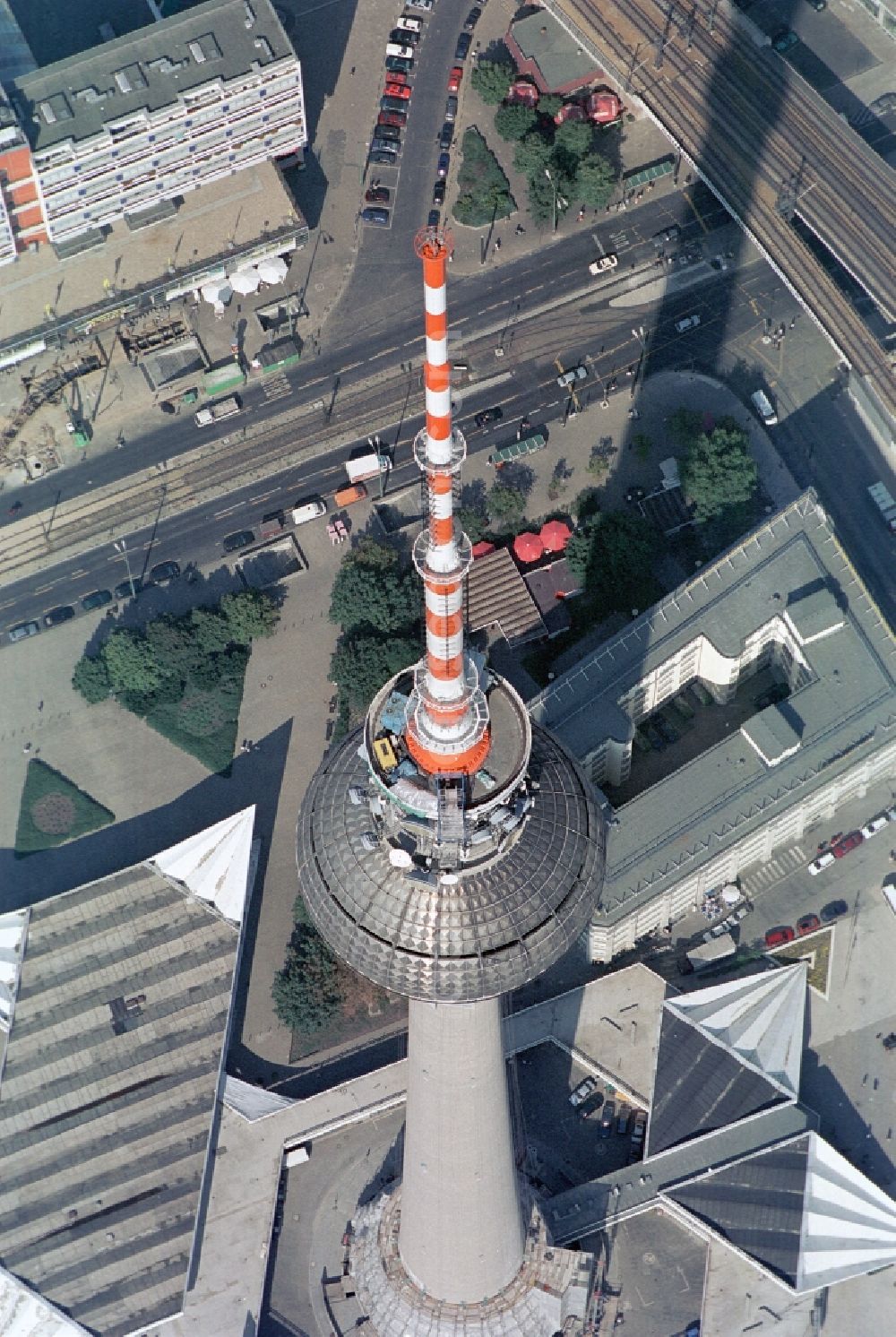 Berlin from above - Berlin TV Tower in the city center east of the federal capital Berlin