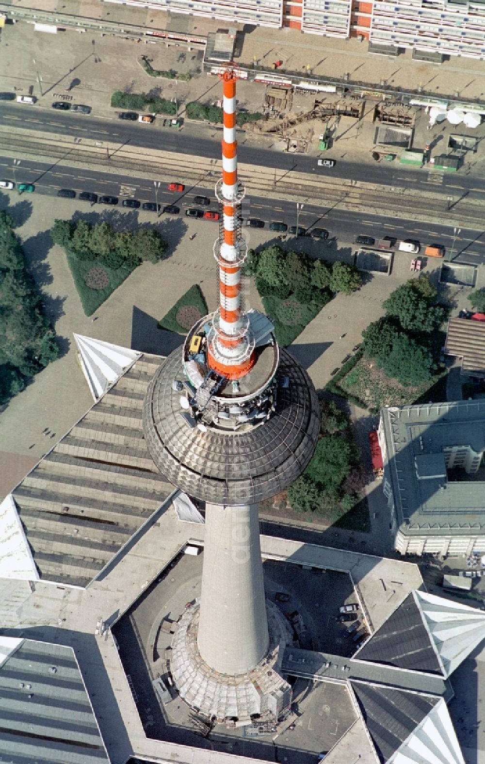 Aerial photograph Berlin - Berlin TV Tower in the city center east of the federal capital Berlin