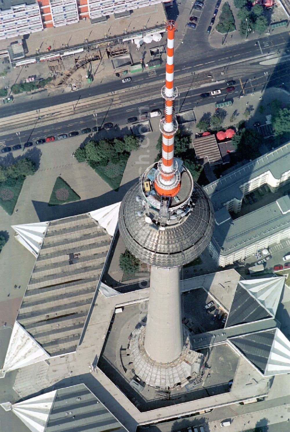 Berlin from above - Berlin TV Tower in the city center east of the federal capital Berlin