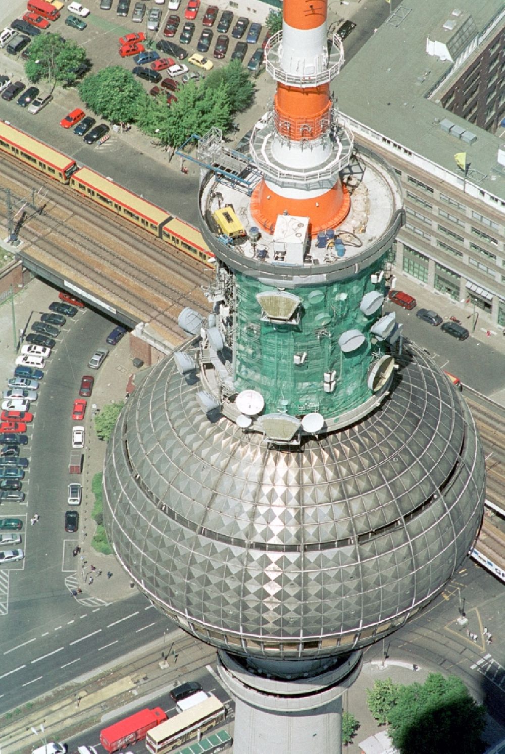 Berlin from above - Berlin TV Tower in the city center east of the federal capital Berlin