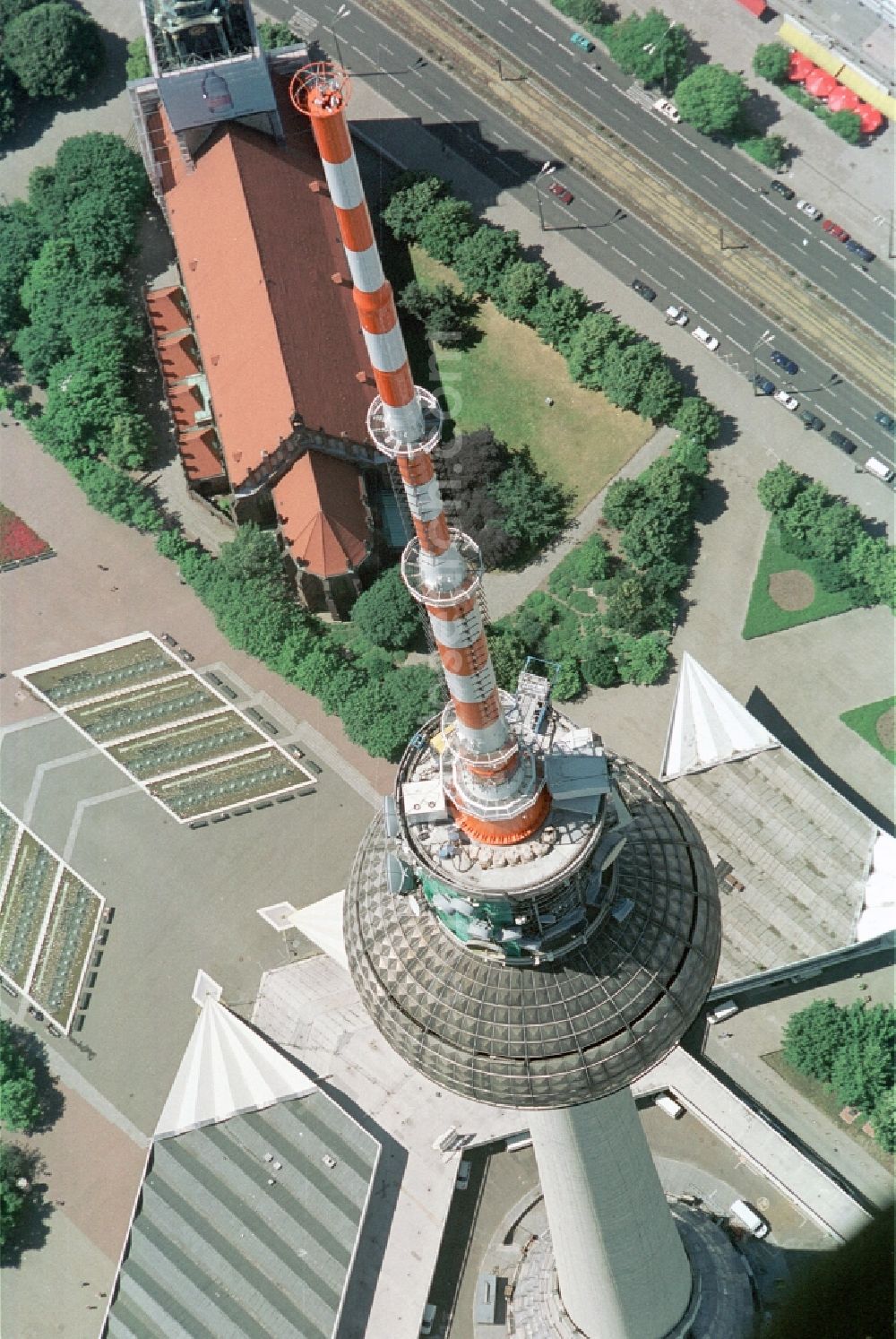 Aerial image Berlin - Berlin TV Tower in the city center east of the federal capital Berlin