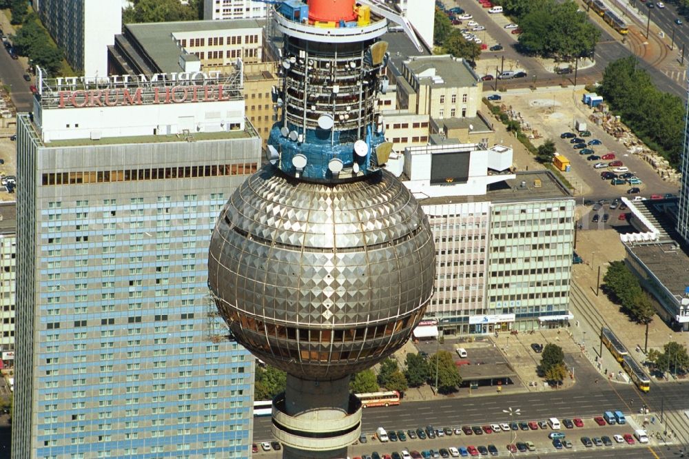 Berlin from above - Berlin TV Tower in the city center east of the federal capital Berlin